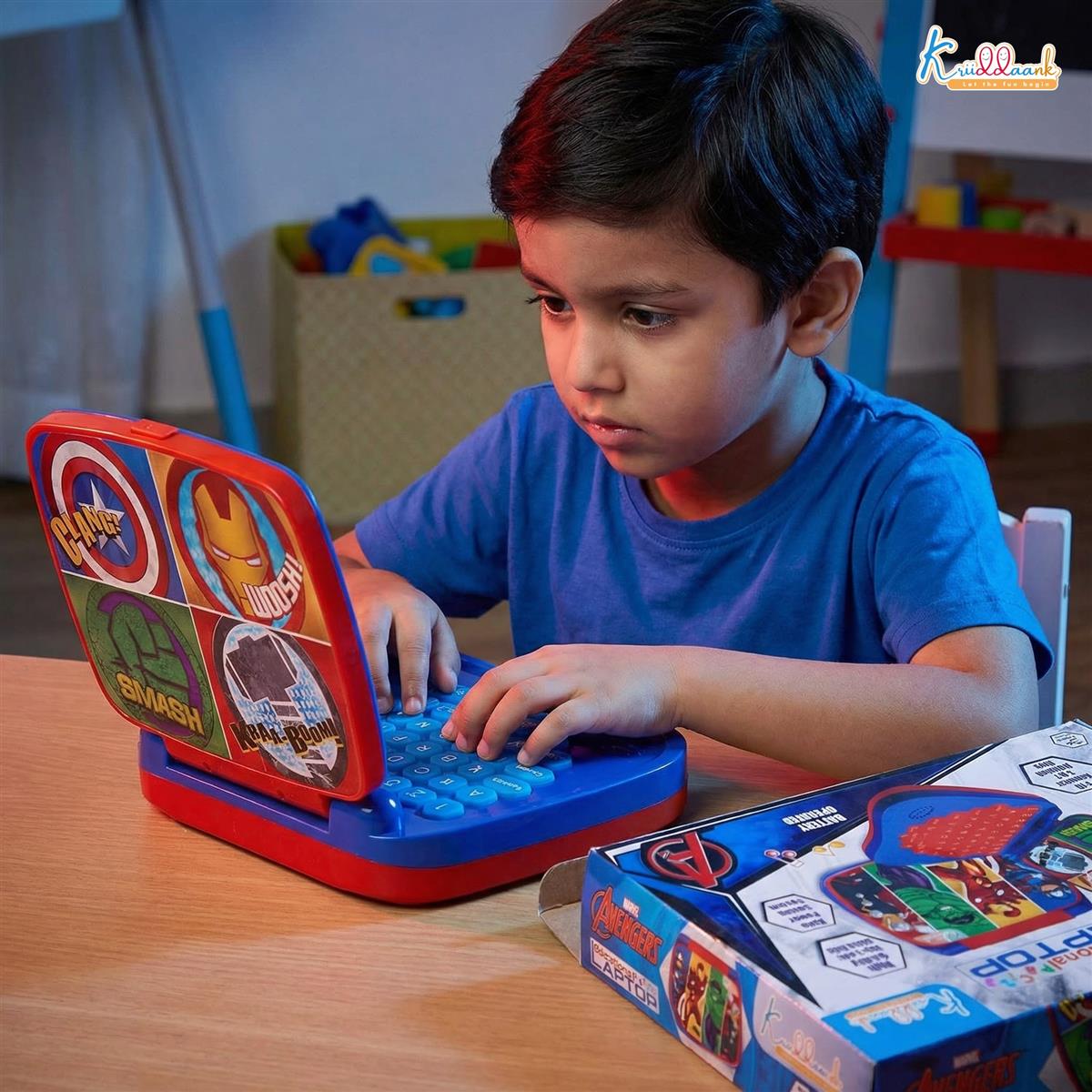 Kriiddaank Avengers Theme Educational Laptop Without Screen for Kids