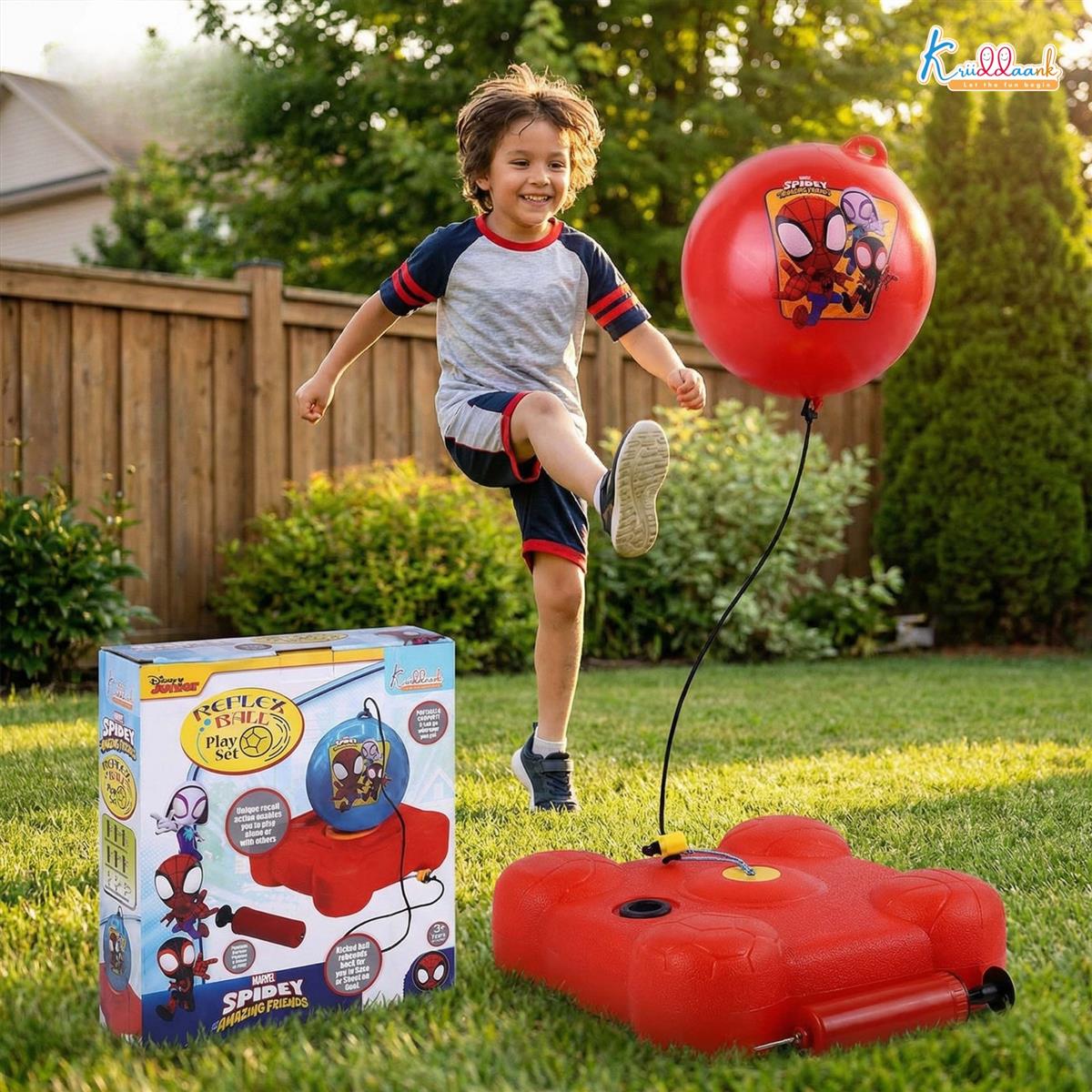 kriiddaank Spiderman Reflex Soccer Ball Solo Training Kit for Kids