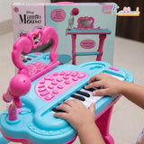 Kriiddaank Minnie Mouse Little Pianist Keyboard for Girls â€“ Musical Toy with Microphone, Stool & Dress