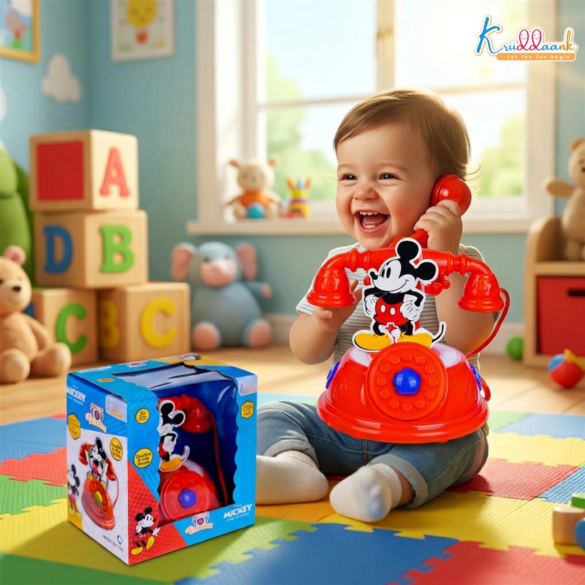 Kriiddaank Mickey Mouse Talking Telephone Toy for Kids