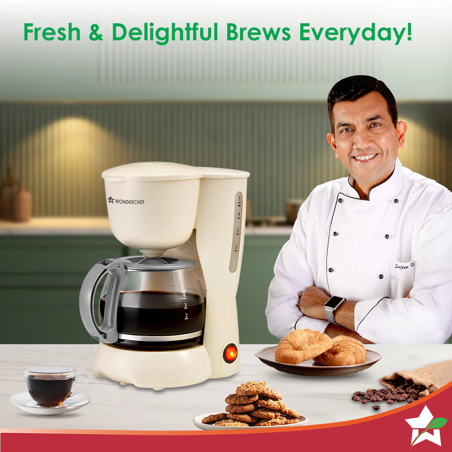 Wonderchef Veneto Brew Coffee Machine Beige 600ml