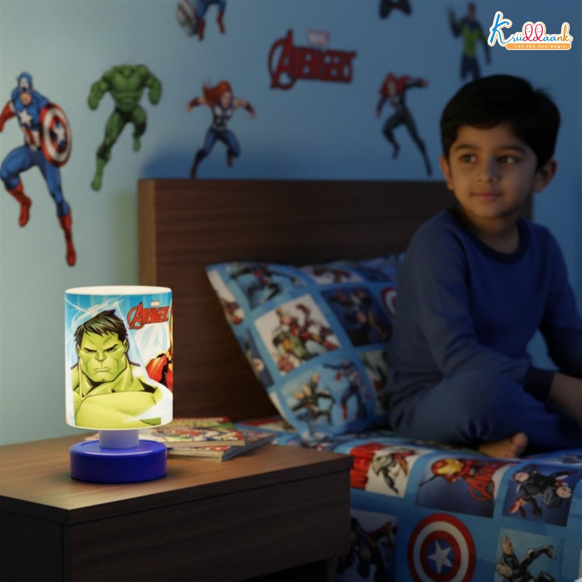 Kriiddaank Marvel Avengers Theme LED Table Lamp for Kids