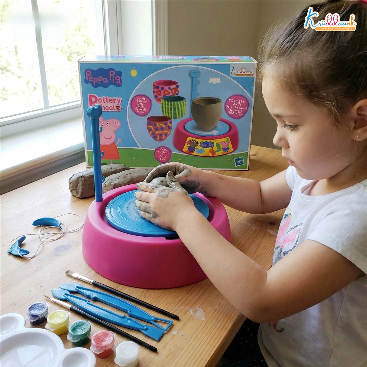 Kriiddaank Hasbro Peppa Pig Theme Pottery Wheel Kit