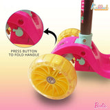 Kriiddaank Barbie Adventure 3-Wheel Kick Scooter for Kids (Ages 3-12), 5-Level