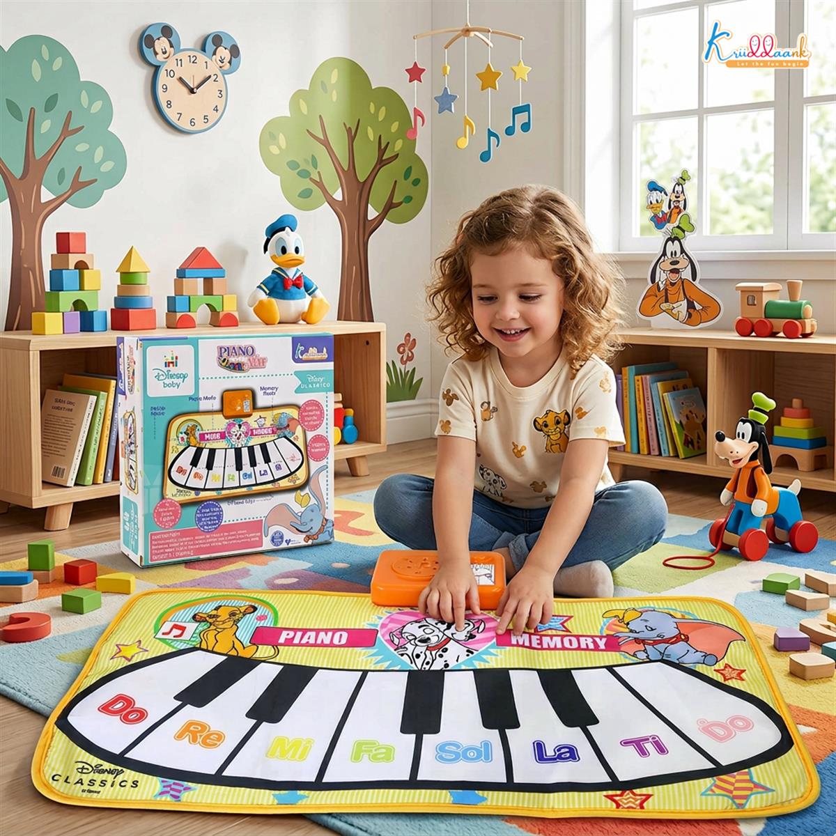 Kriiddaank Disney Piano Music Mat - Electronic Floor Keyboard for Toddlers & Kids