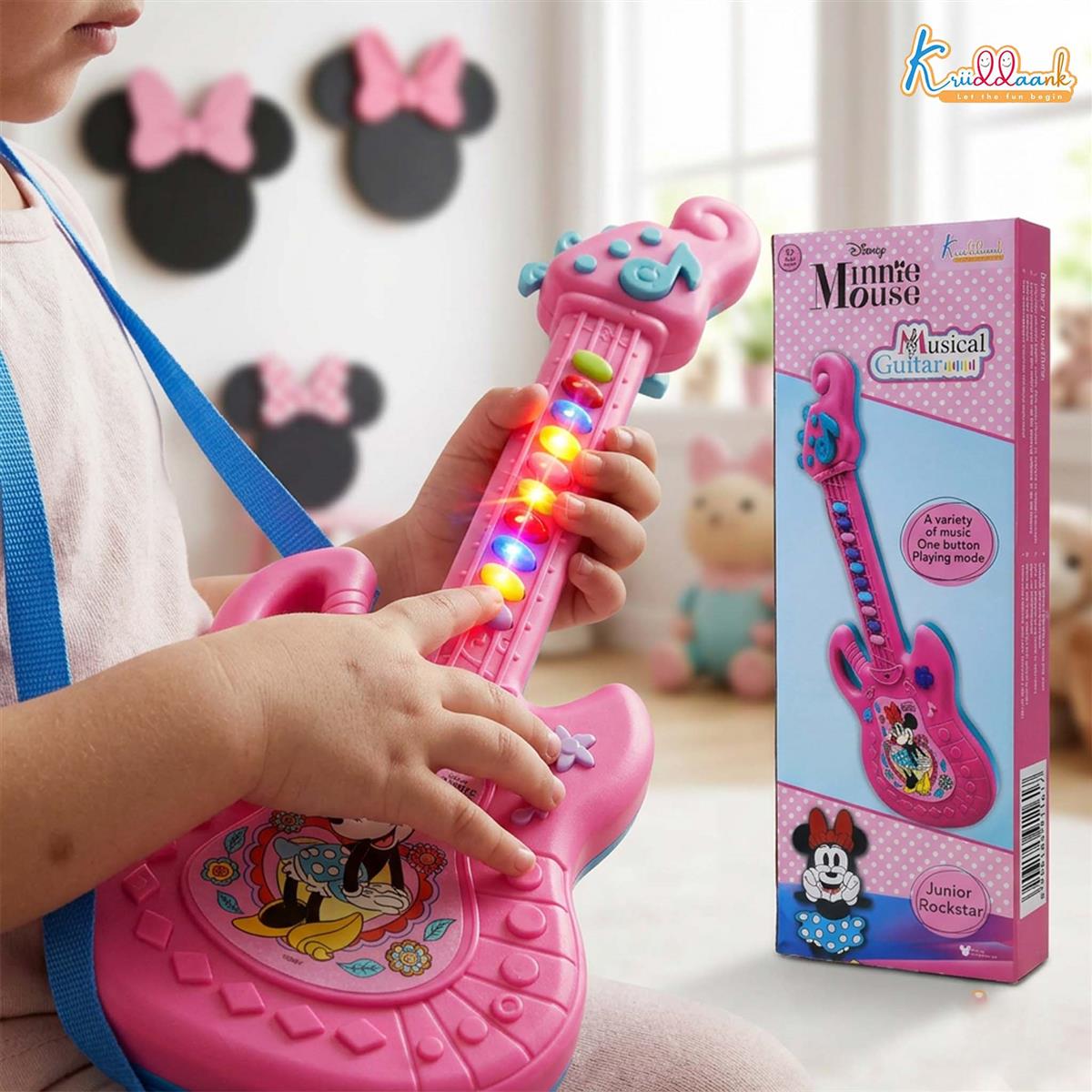 Kriiddaank Minnie Musical Guitar for Toddlers - Pink Sing