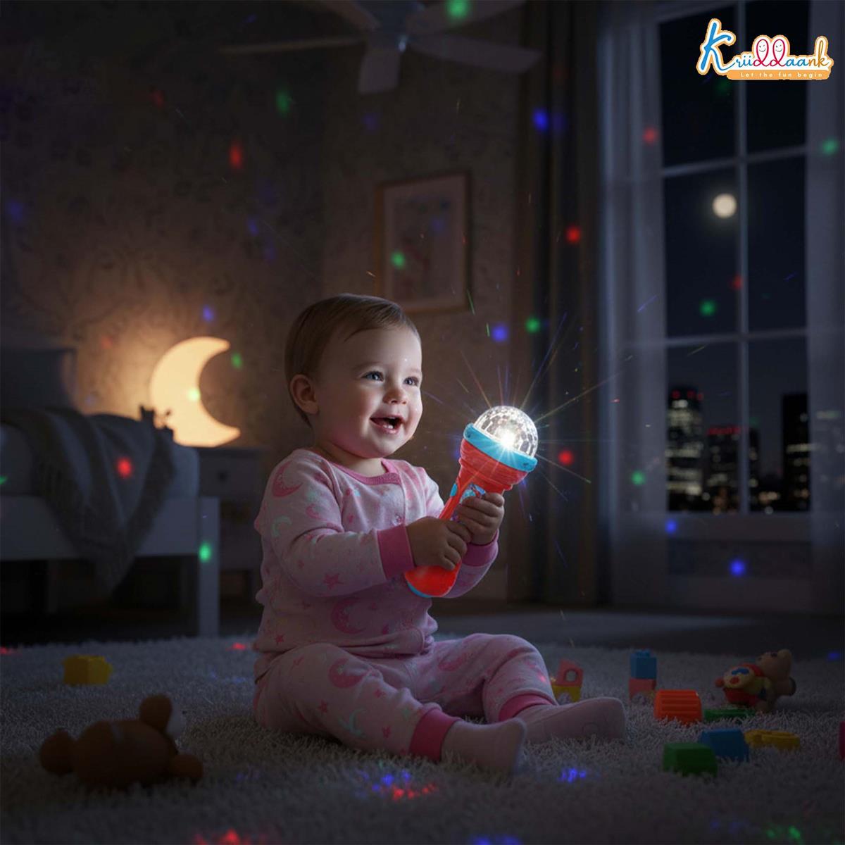 Kriiddaank Spiderman Musical Karaoke Microphone for Kids with Rotating Disco Lights & Projector