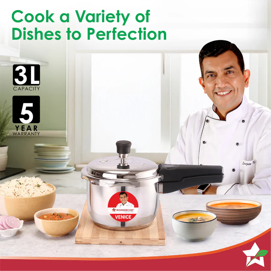 Wonderchef Venice Stainless-steel Pressure Cooker | Outer Lid