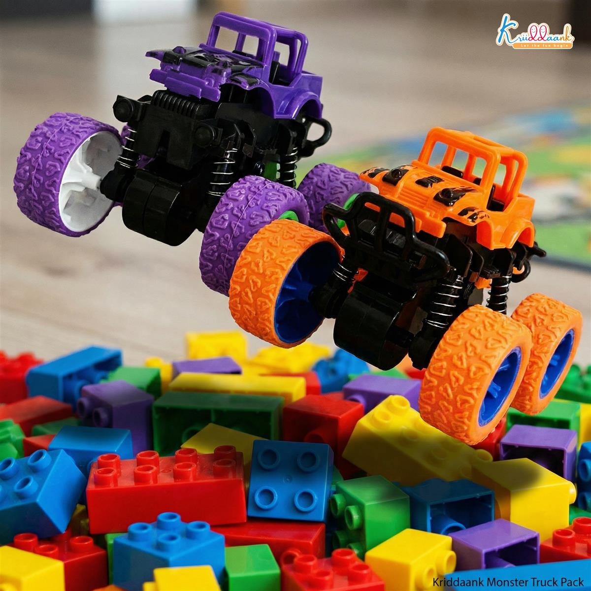 Kriddaank Pack of 2 4x4 Monster Truck for Kids
