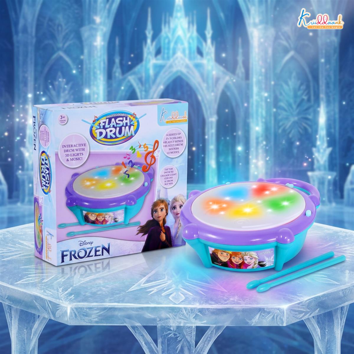 Kriiddaank Frozen Elsa & Anna Flash Drum Toy for Toddlers