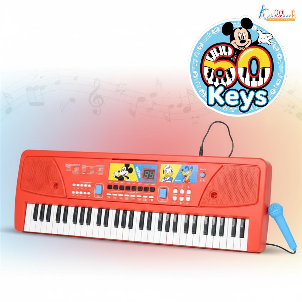 Kriiddaank Mickey Keyboard Piano for Kids - 60 Keys