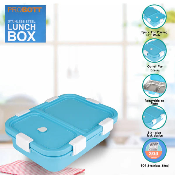 Probott Stainless Steel Lunch Box Blue 750ml