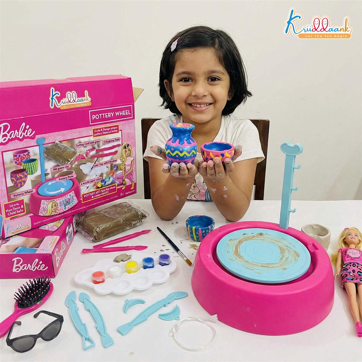 Kriiddaank Mattel Barbie Theme Pottery Wheel