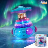 Kriiddaank Frozen Dizzy Glow Top - LED Light & Music Spinning Top Toy for Kids,