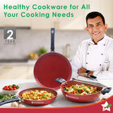 Wonderchef Valencia Non-stick Cookware Set - Red