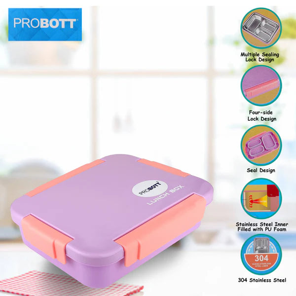 Probott Stainless Steel Lunch Box Purple 710ml