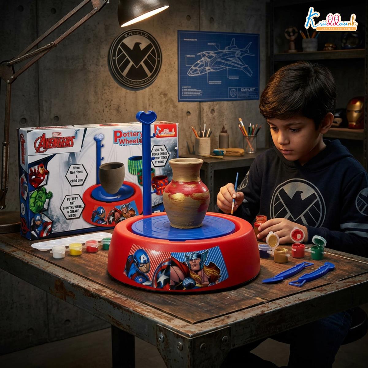 Kriiddaank Marvel Avengers Theme Pottery Wheel