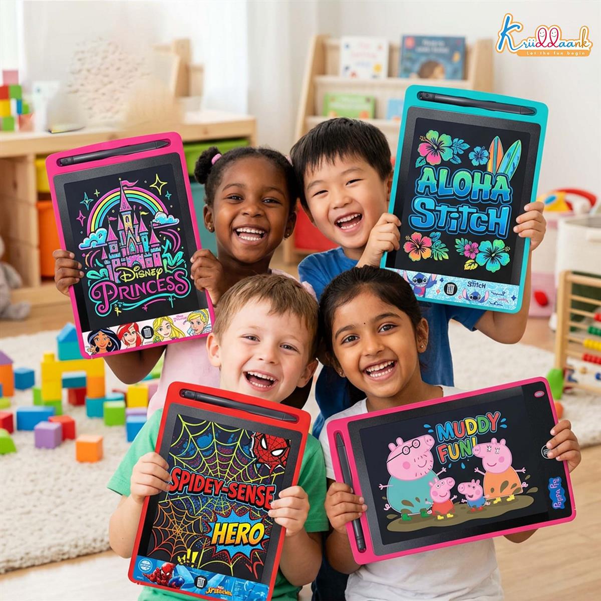 Kriiddaank Pack of 4 LCD Writing Tablet 8.5 Inch Colorful Doodle Board for Kids