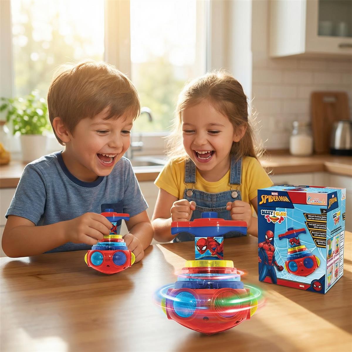 Kriiddaank Marvel Avengers Theme Spinning Top Battle Set - Includes 1 Arena Base, 4 Rip Cords & 4 Tops