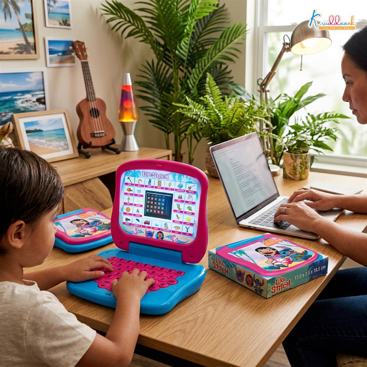 Kriiddaank Stitch Educational Laptop for Kids with Screen