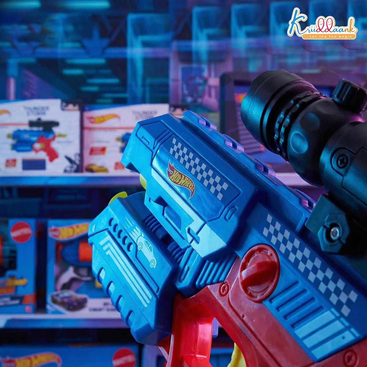 HW Thunder Storm Strike Blaster Toy Gun with Laser Pointer & 10 Soft EVA Darts, High-Velocity Multi
