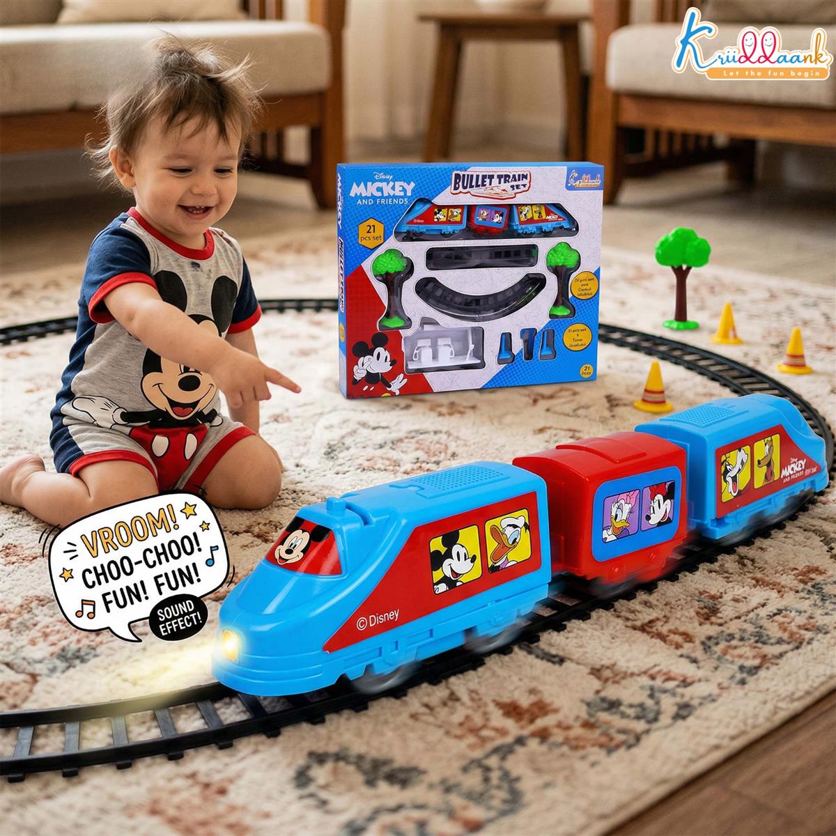 Kriiddaank Mickey Mouse Big Bullet Train Set for Kids