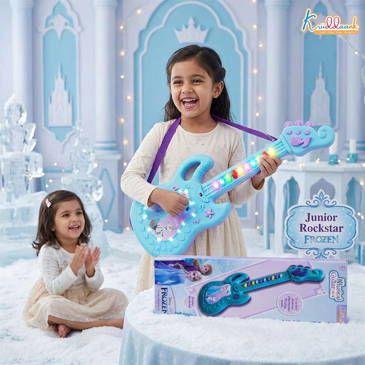 Kriiddaank Frozen Theme Musical Guitar for Kids with Elsa & Anna Blue