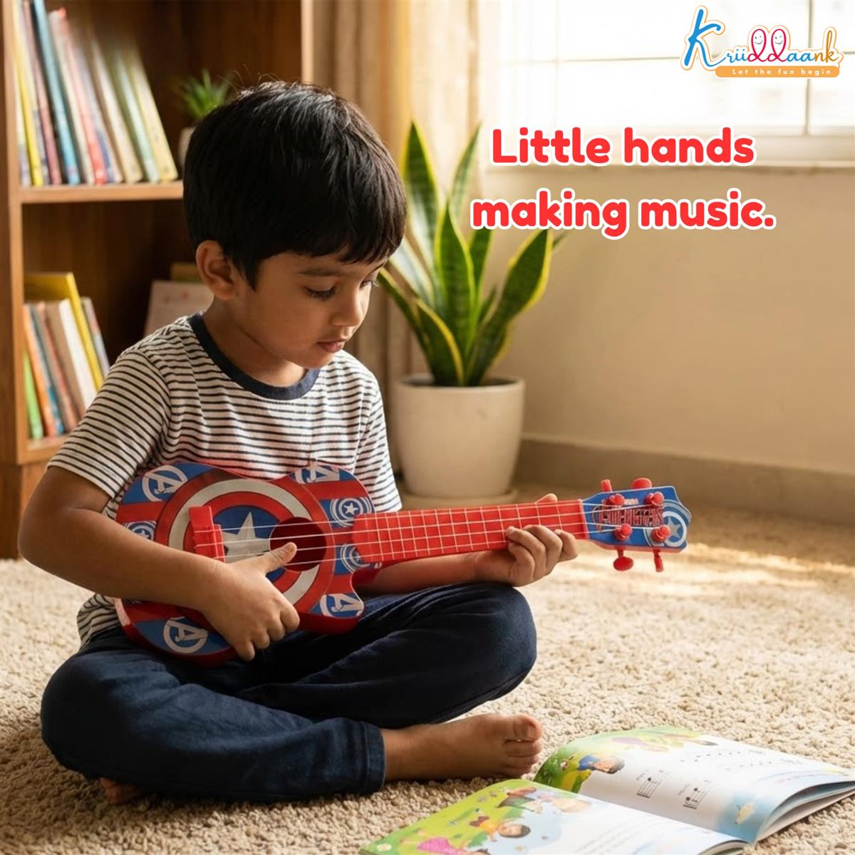 Kriiddaank Marvel Avenger Theme 4-String Guitar for Kids