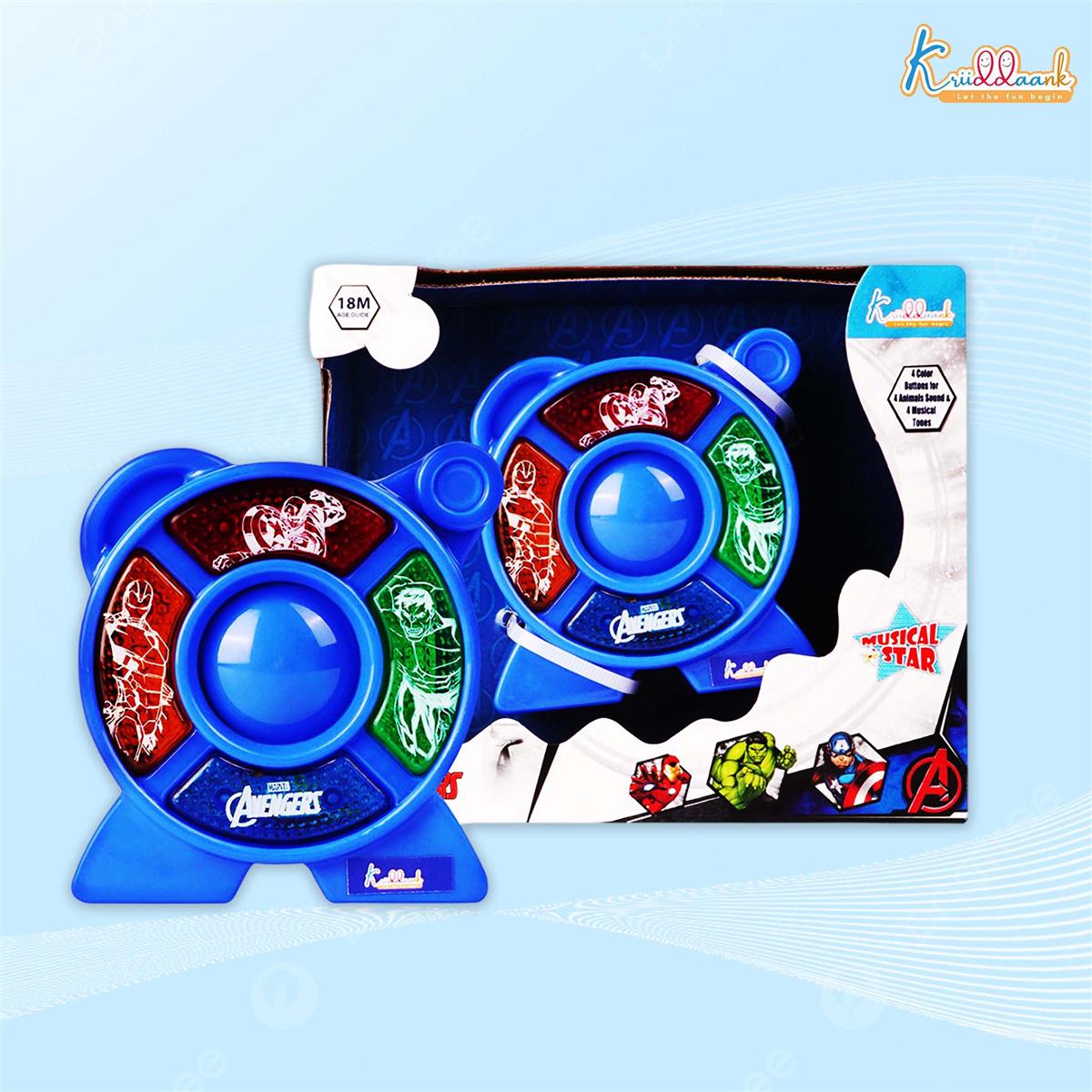 Kriiddaank Marvel Avengers Theme Music Set - Star Shaped Guitar Toy for Kids with Lights & Sounds