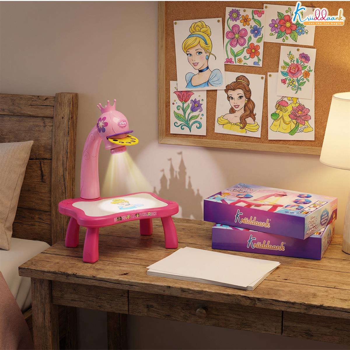 Kriiddaank Disney Princess Tracing Projector for Kids Pink