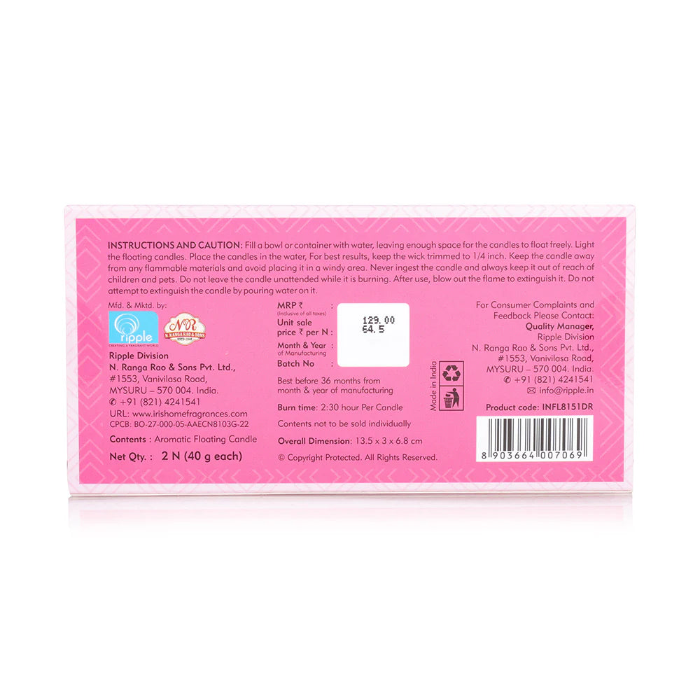 IRIS Damask Rose Aromatic Floating Candles 40GM