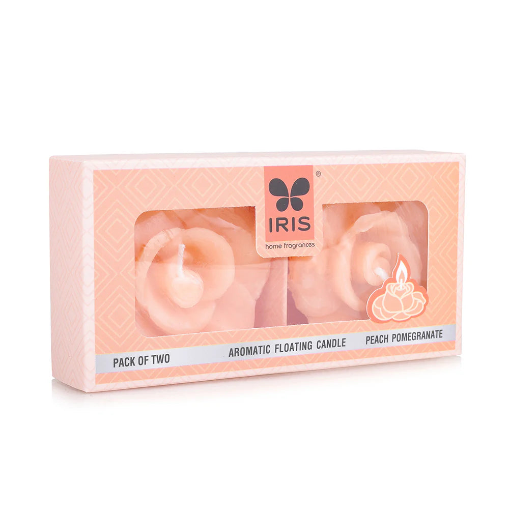 IRIS Peach Pomegranate Aromatic Floating Candles 40GM