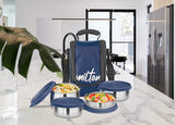 Milton Tasty Lunch Steel Tiffin Box Blue 4pcs set