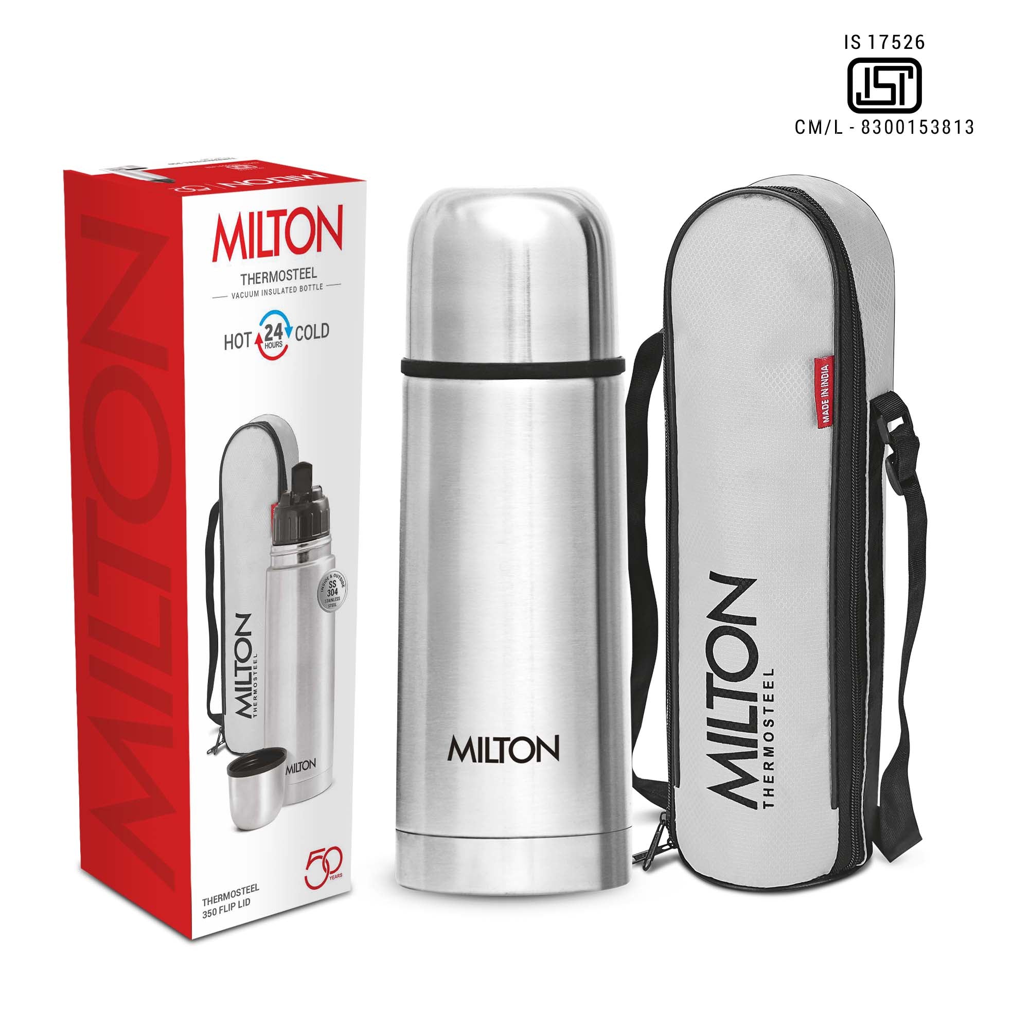 Milton Plain Lid Thermosteel Bottle Silver