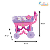 Kriiddaank Barbie 32 Pieces Tea Set Trolley for Kids 3Y+ with Music and Sounds