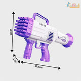 Kriiddaank Automatic 36-Hole Bubble Gun Blaster for Kids | Musical Battery Operated Bubble Blower Machine with Solution & Tray