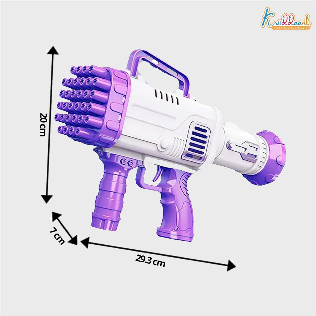 Kriiddaank Automatic 36-Hole Bubble Gun Blaster for Kids | Musical Battery Operated Bubble Blower Machine with Solution & Tray