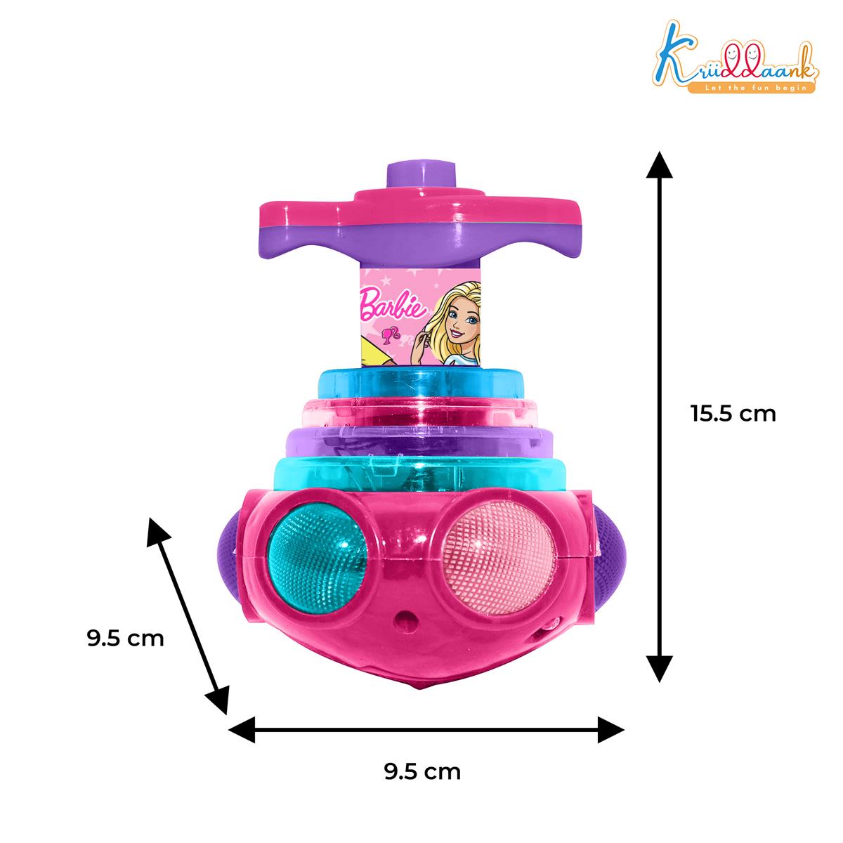 Kriiddaank Dizzy Glow Top Barbie - Musical Spinning Top Toy with 360 Degree Rotation