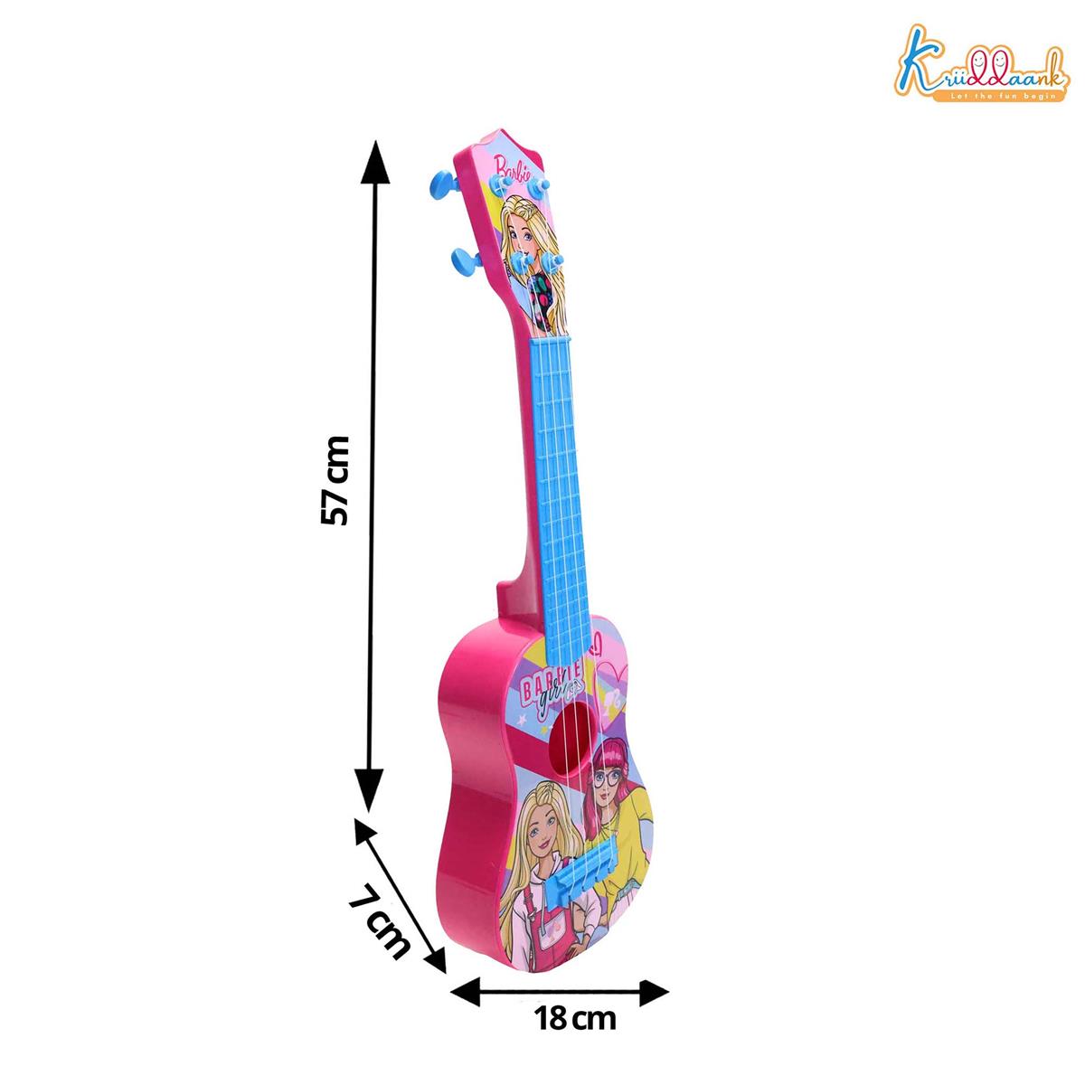 Kriiddaank Mattel Barbie Theme Big Guitar Toy for Kids - Pink