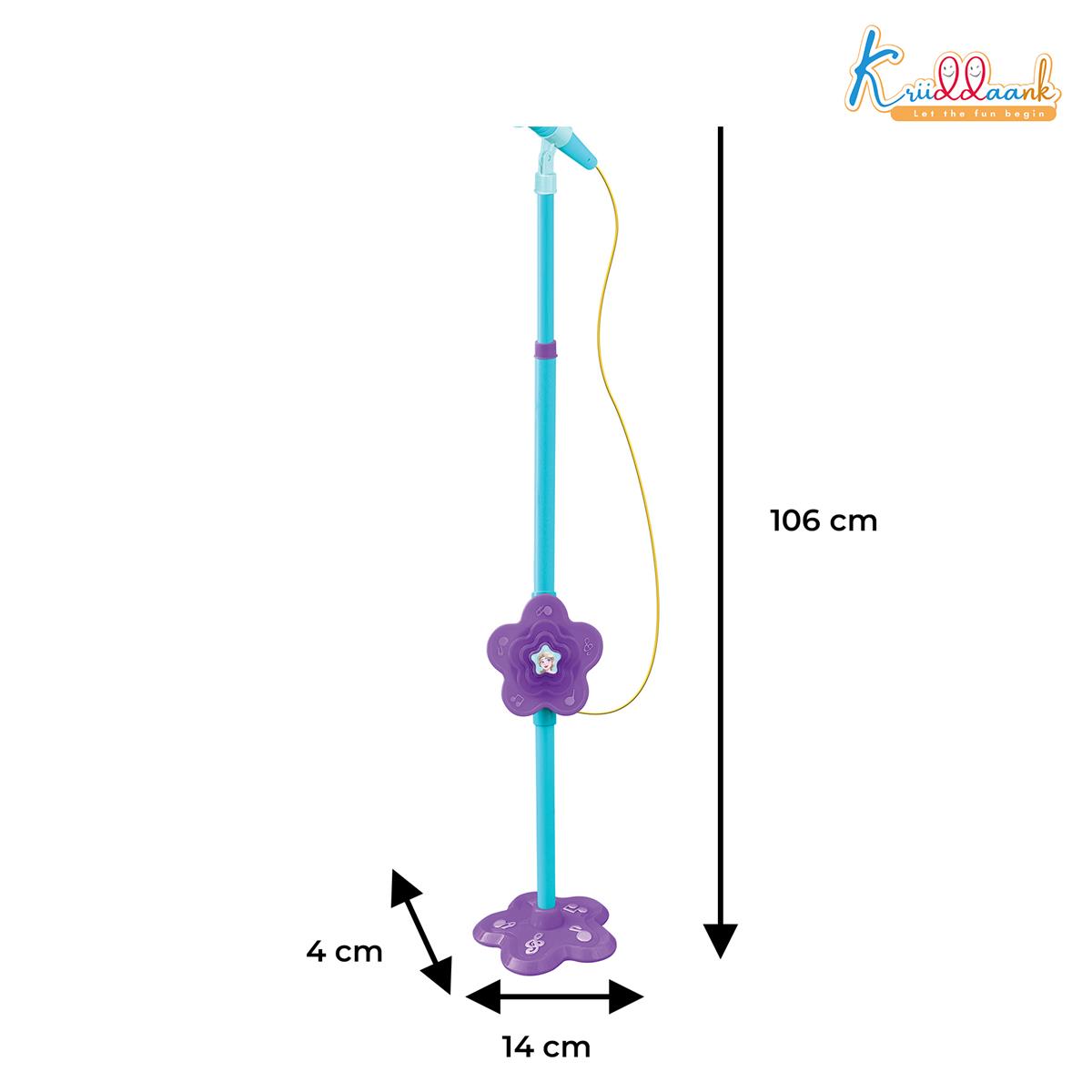 Kriiddaank Frozen Theme Karaoke Microphone with Adjustable Stand for Kids Sky blue