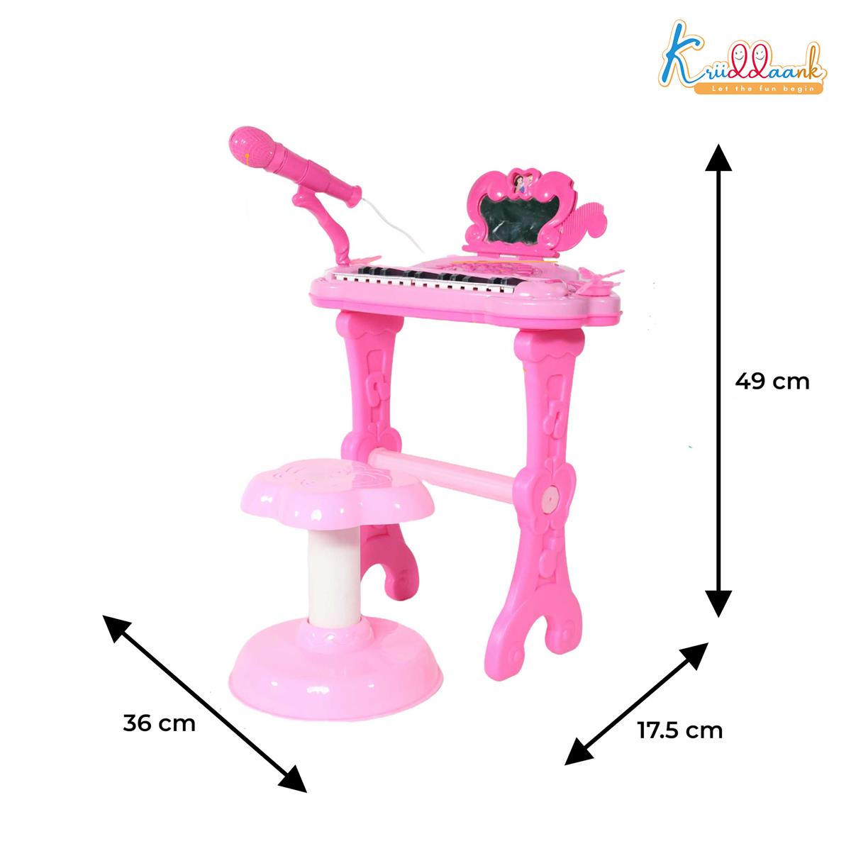 Kriiddaank Disney Princess Little Pianist Keyboard Toy with Microphone & Stool