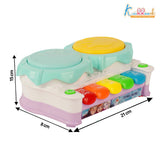 Kriiddaank Frozen Theme Piano Drum - Elsa & Anna 2-in-1 Electronic Music Kit for Kids