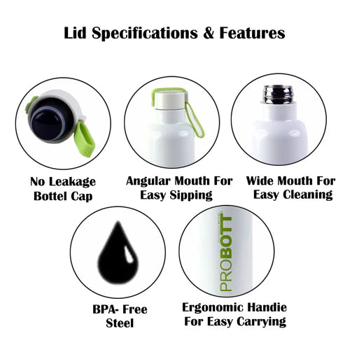 Probott Bang Thermoses Vacuum Insulated Flask Sports Bottle 600ml