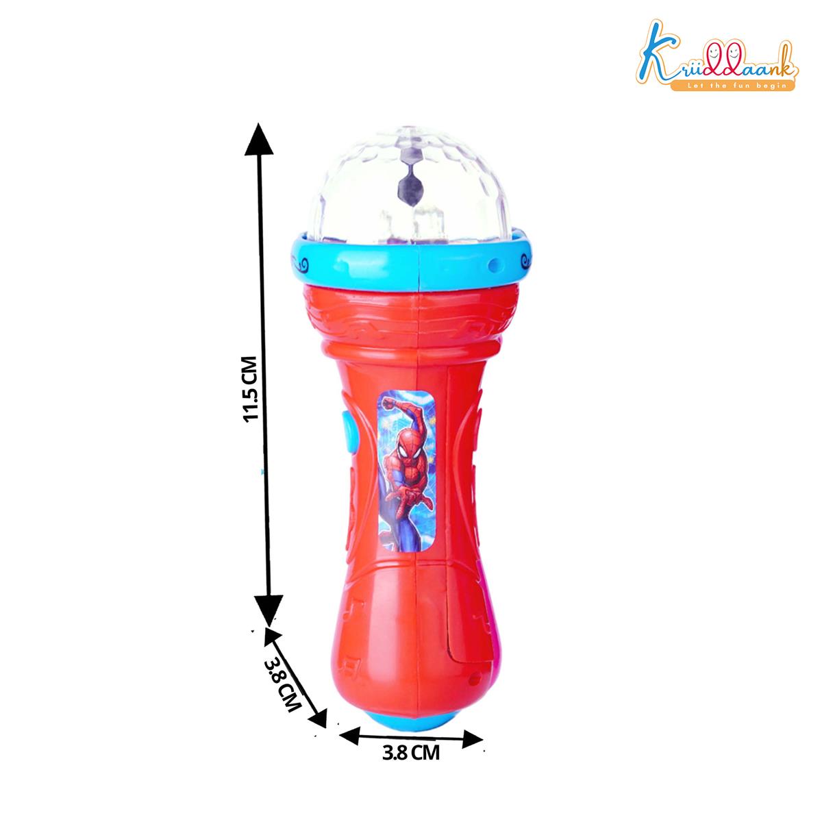 Kriiddaank Spiderman Musical Karaoke Microphone for Kids with Rotating Disco Lights & Projector