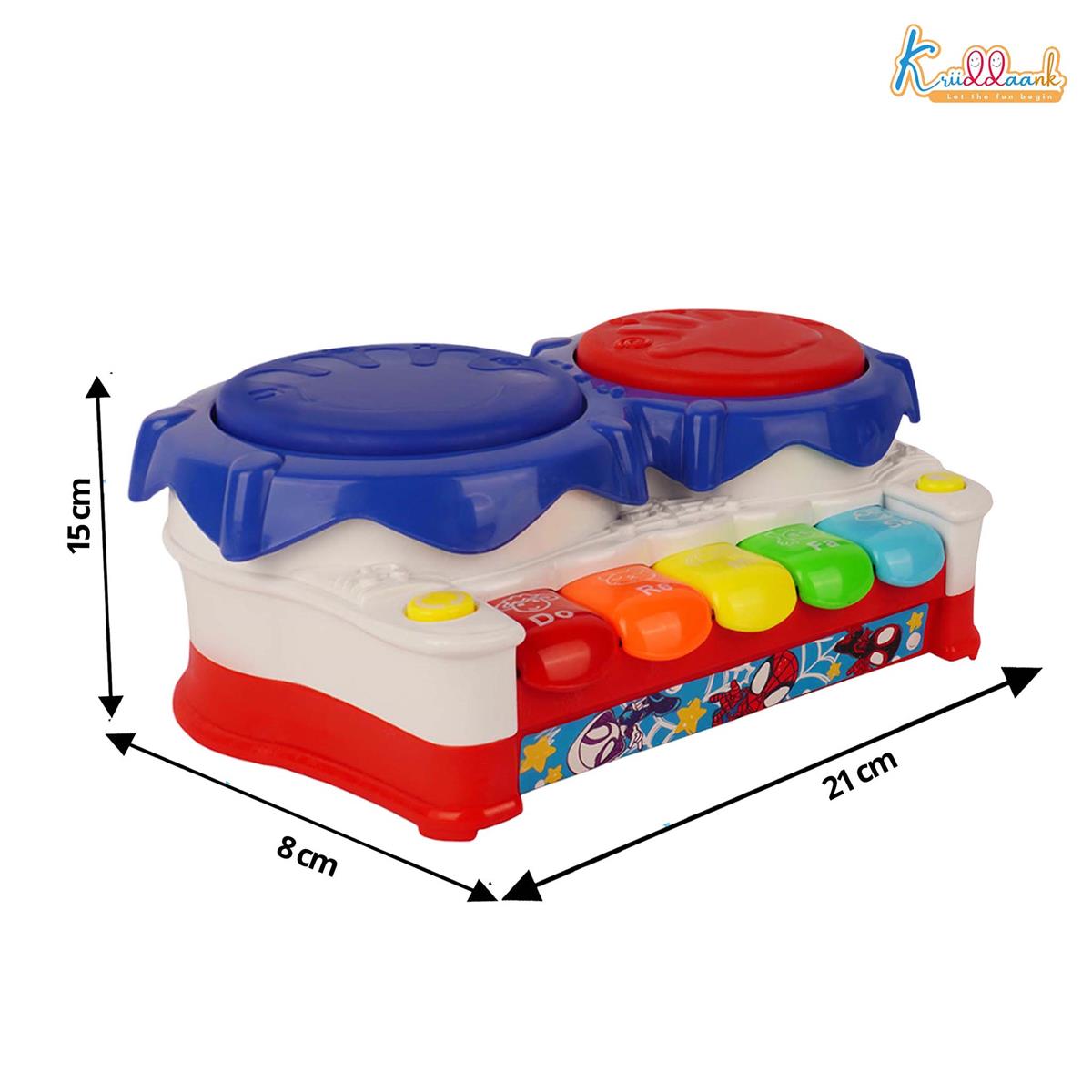 Kriiddaank Spiderman Theme 2-in-1 Drum and Piano Music Toy for Kids