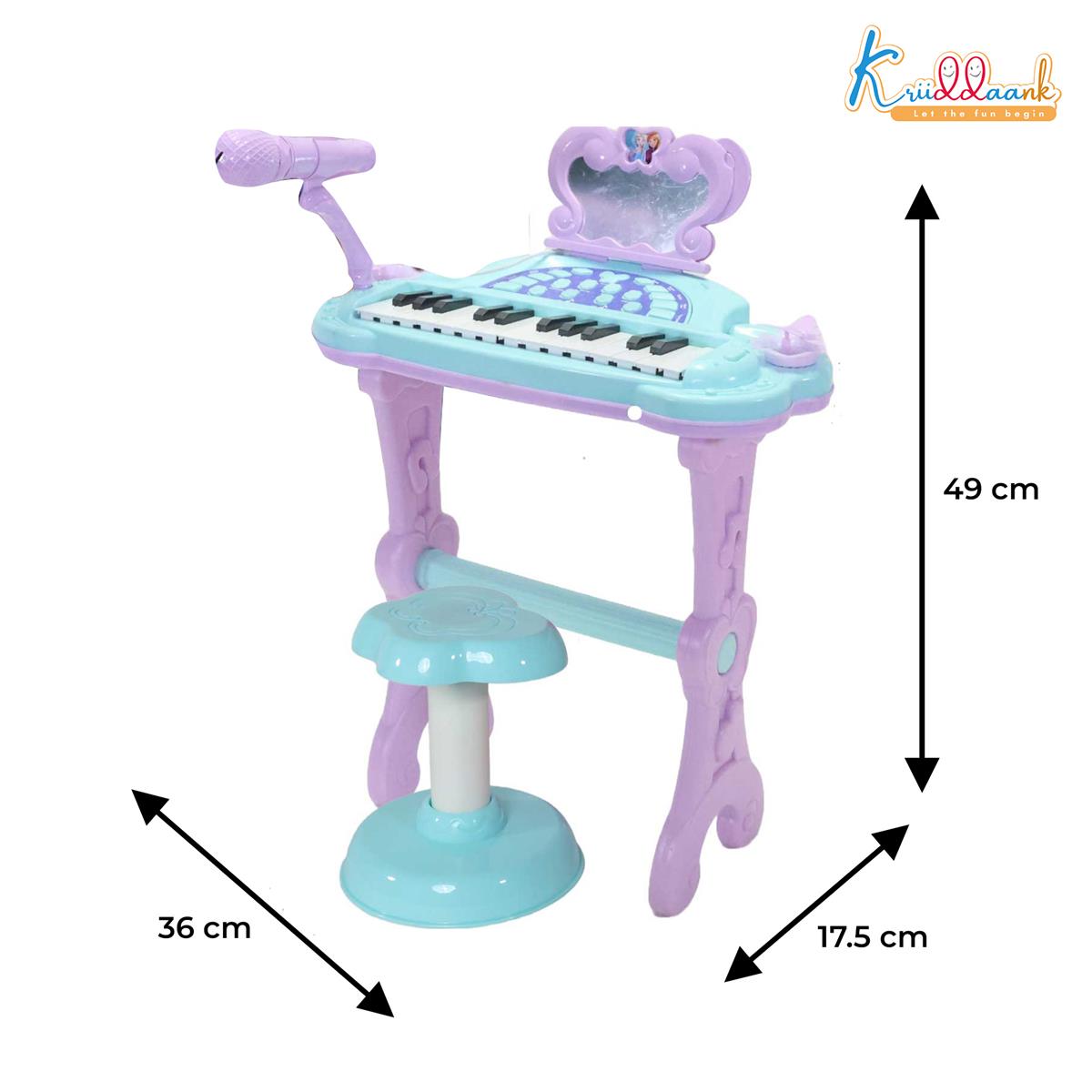 Kriiddaank Frozen-Themed Little Pianist Keyboard with Microphone & Stool