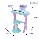 Kriiddaank Frozen-Themed Little Pianist Keyboard with Microphone & Stool