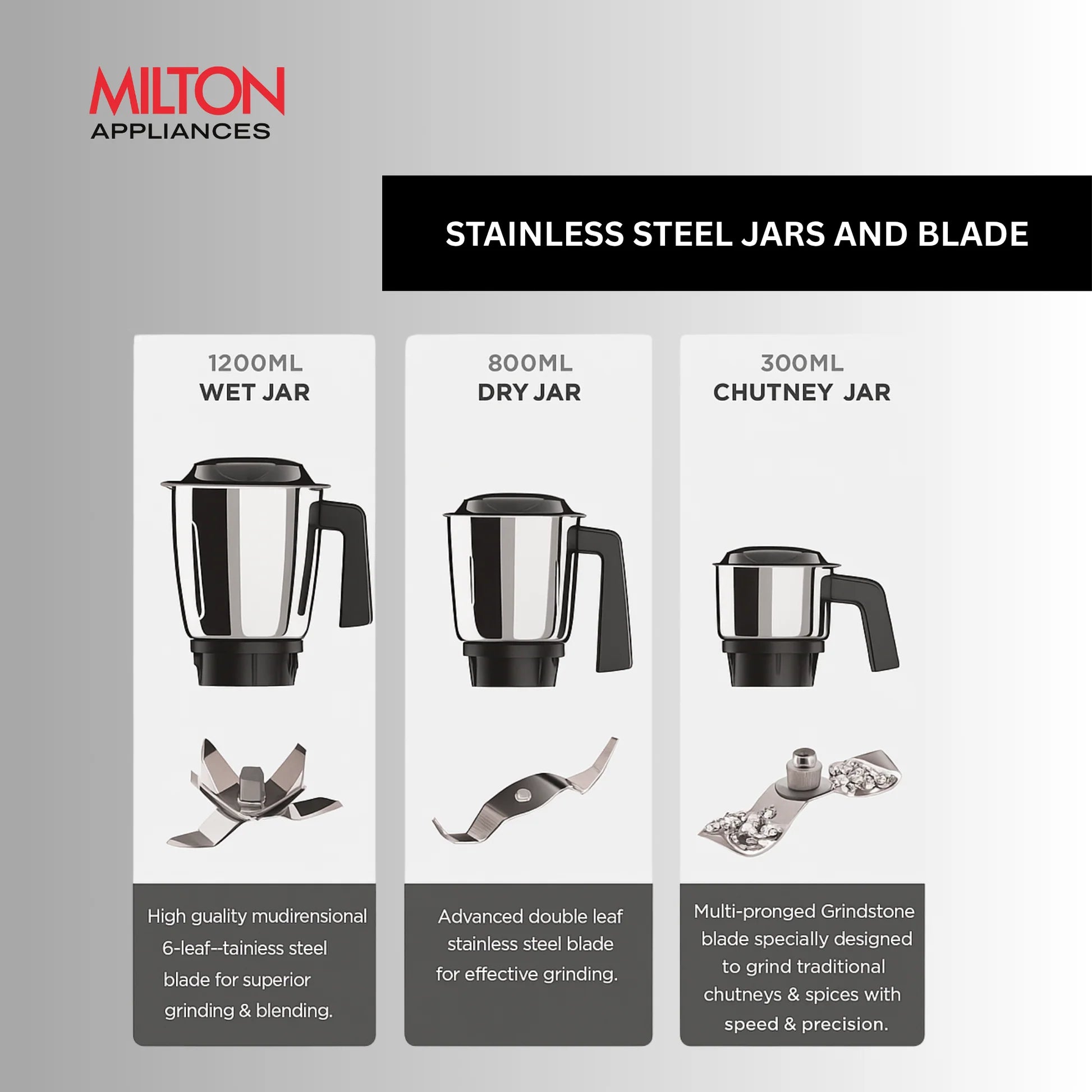 Milton Spire Mixer Grinder Red 3Jar