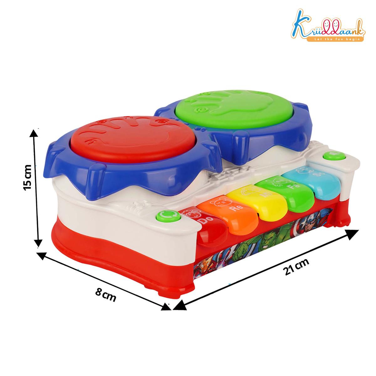 Kriiddaank Marvel Avengers 2-in-1 Piano Drum Musical Toy for Kids