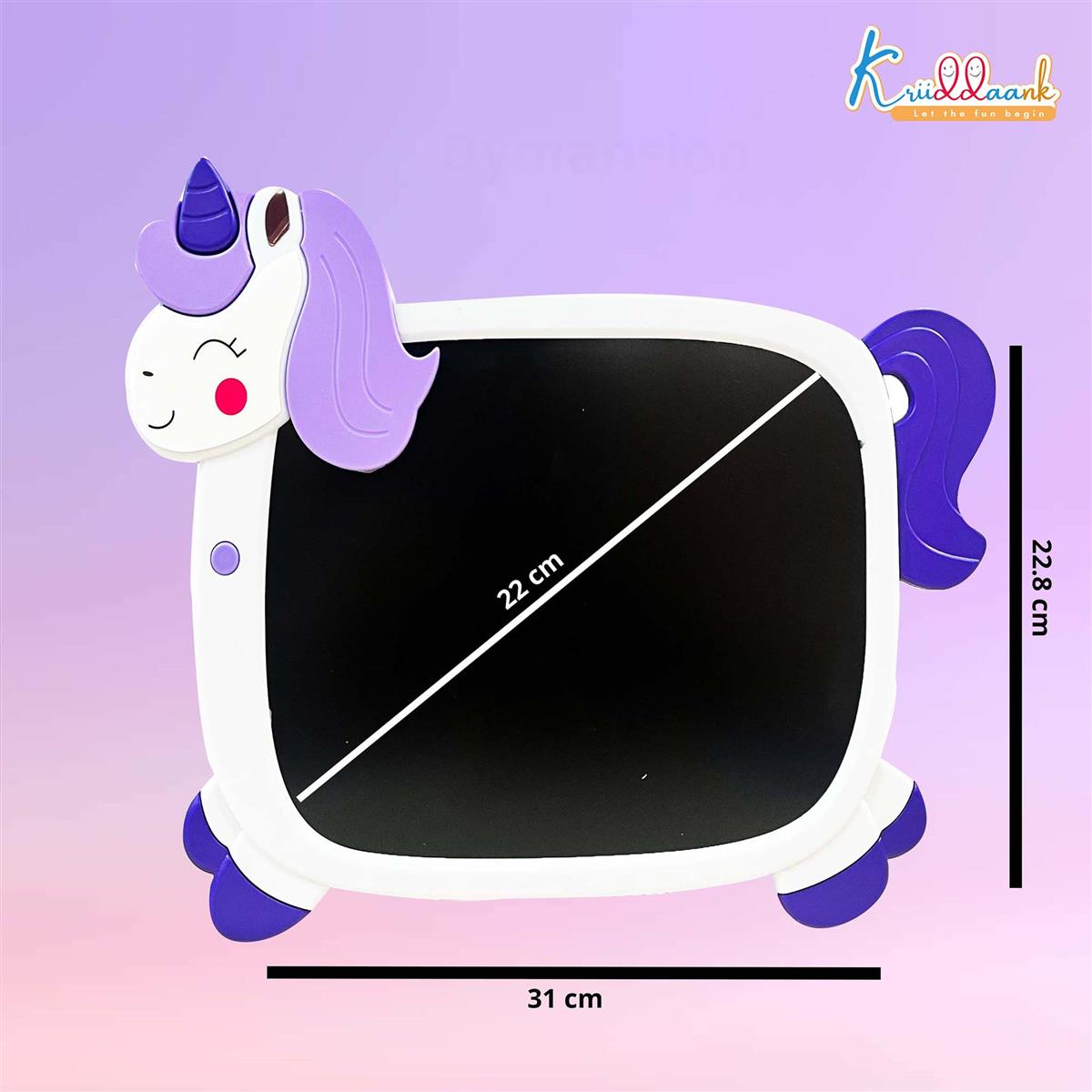 Kriiddaank 8.9" Unicorn LCD Writing Tablet for Kids, White
